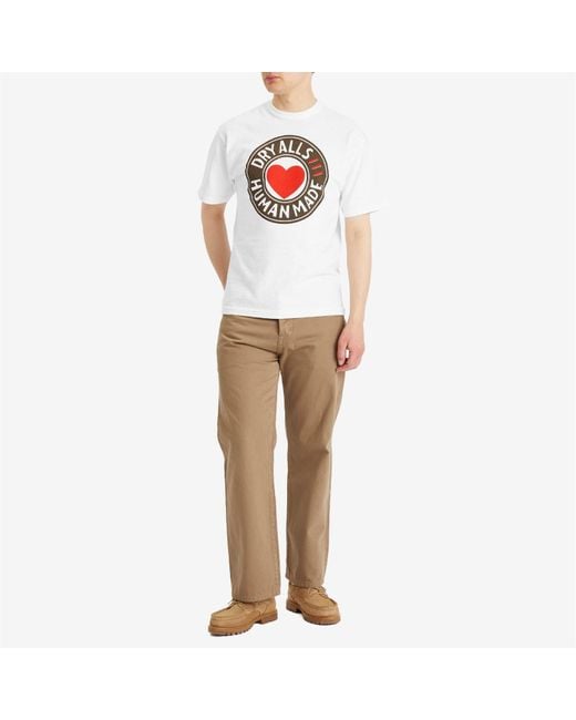 Human Made White Circle Graphic T-Shirt for men