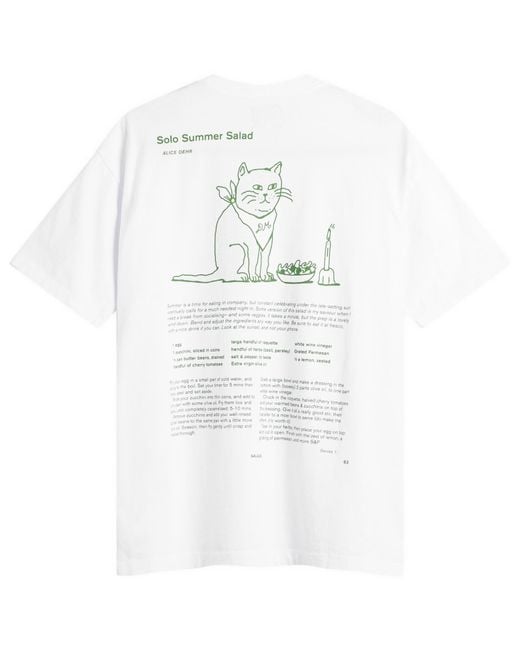 Damson Madder White Presented By End. Solo Salad Graphic T-Shirt
