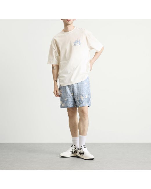 Amiri Blue Bleach Bandana Short for men