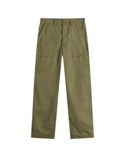 Universal Works Green Twill Fatigue Pant for men