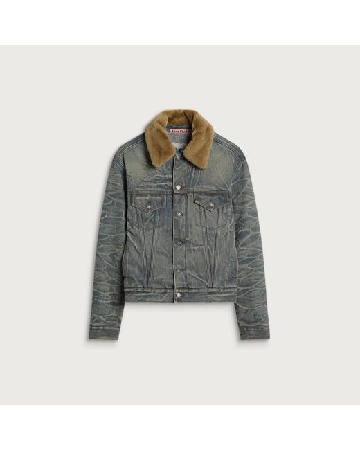 Acne Gray Rion Lined Chana Denim Jacket for men