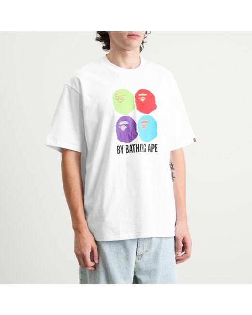A Bathing Ape White Multi Ape Head T-Shirt for men