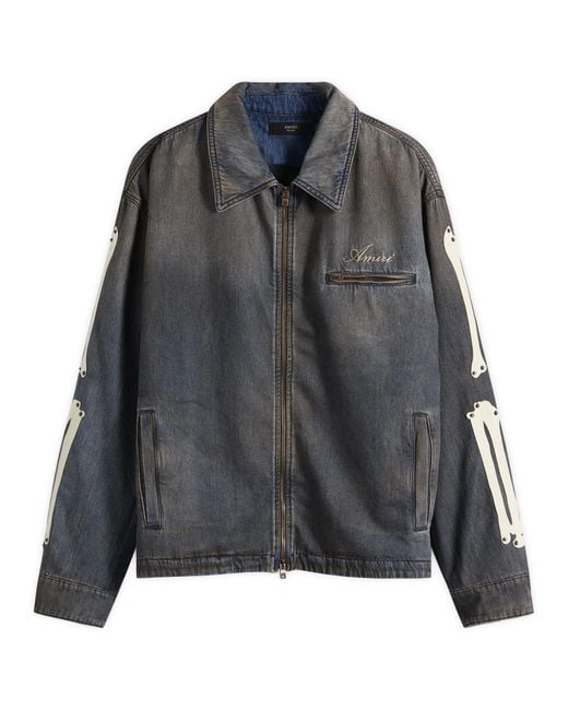 Amiri Black Lea Bones Denim Blouson for men