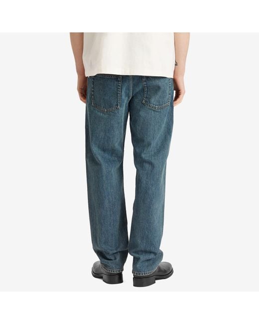 Jil Sander Blue Regular Fit Five Pocket Selvedge Cut Jeans for men