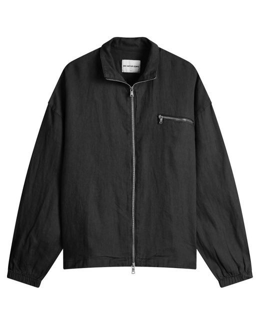 MKI Miyuki-Zoku Black Linen Track Jacket for men