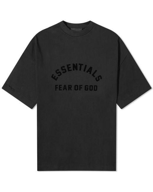 Fear Of God Black Spring Printed Logo T-Shirt for men