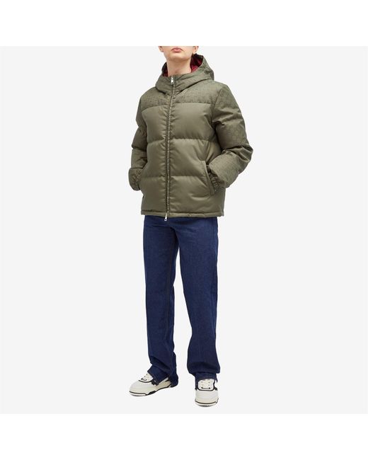 Gucci Green Jacquard Gg Down Jacket for men