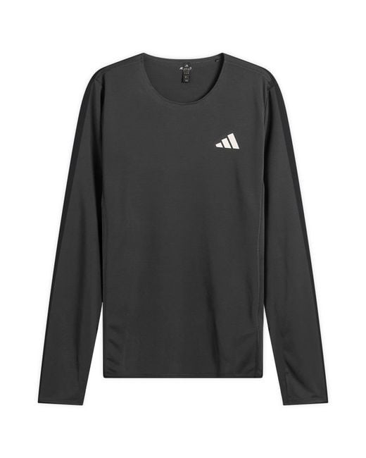 Adidas Originals Black Adidas Adizero Running Long Sleeve Top for men