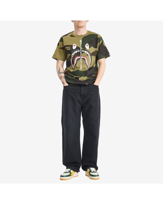 A Bathing Ape Green Giant 1St Camo Shark T-Shirt for men