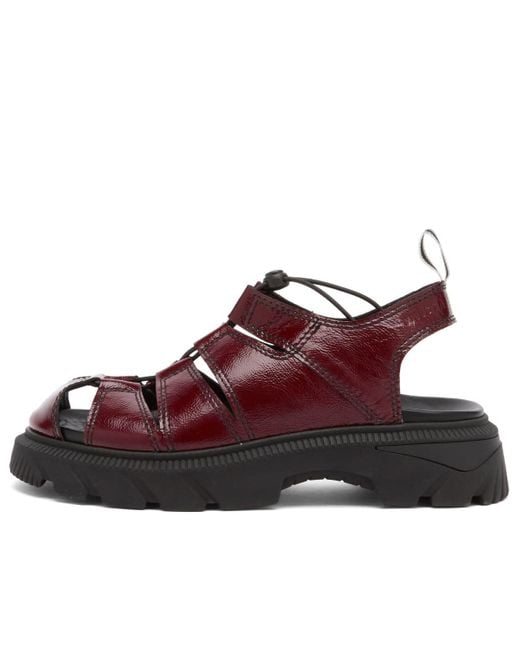 Miista Brown Eunice Burgundy Sandal