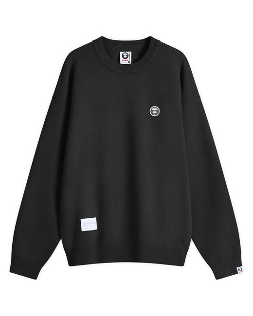 Aape By A Bathing Ape Black Aape Now Camo Badge Knit Sweater for men