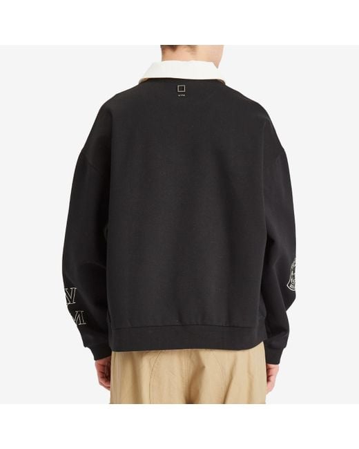 完売品 Wooyoungmi Long Sleeve Patch Polo WOOYOUNGMI Long Sleeve Patch Polo in Black for Men | Lyst
