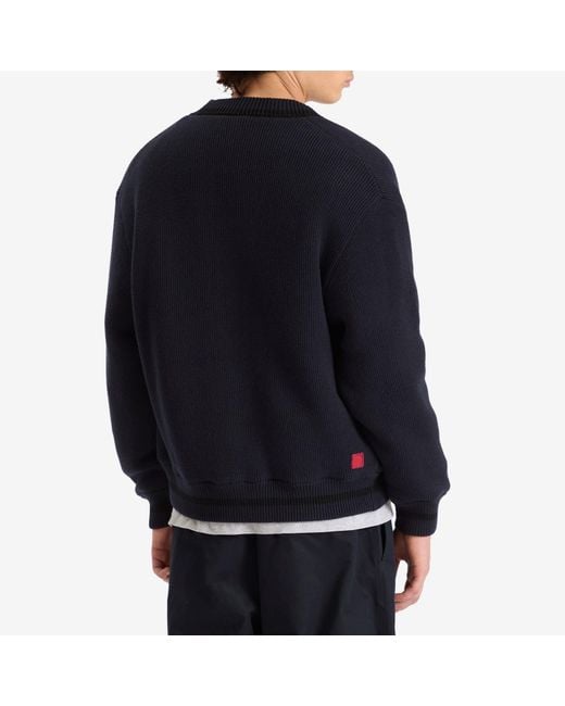Lacoste Blue X Clot Reversible Patch Cardigan for men