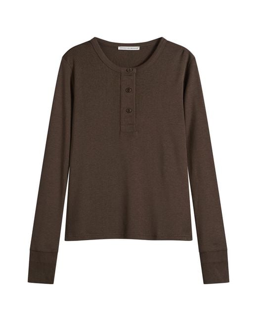 Studio Nicholson Brown Roane Long Sleeve Henley