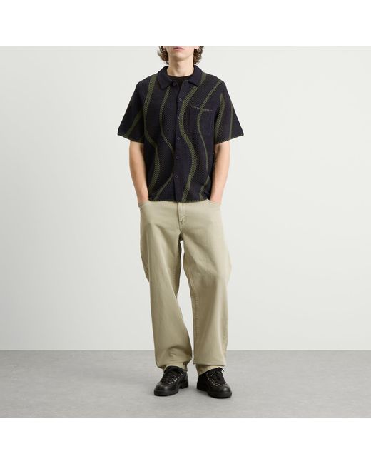Dime Black Soleil Knit Short Sleeve Shirt for men
