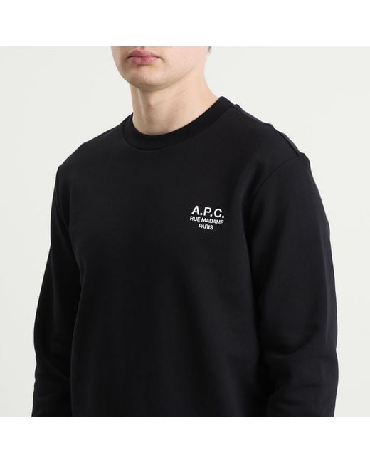 A.P.C. Black Rue Madame Logo Crew Sweat for men