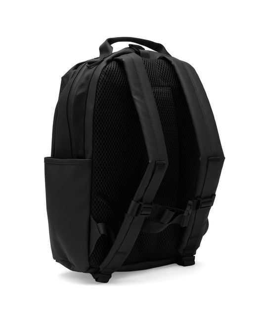 Rains Black Clip Front Backpack