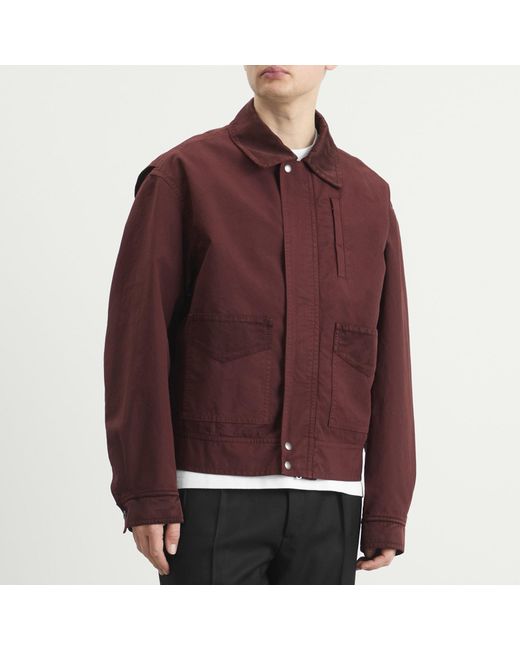 Dries Van Noten Purple Overdyed Cotton Bomber Jacket for men