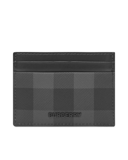 Burberry Black Sandon Check Card Holder for men