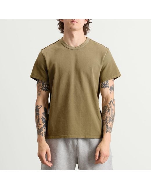 Les Tien Green Pique Cotton T-Shirt for men