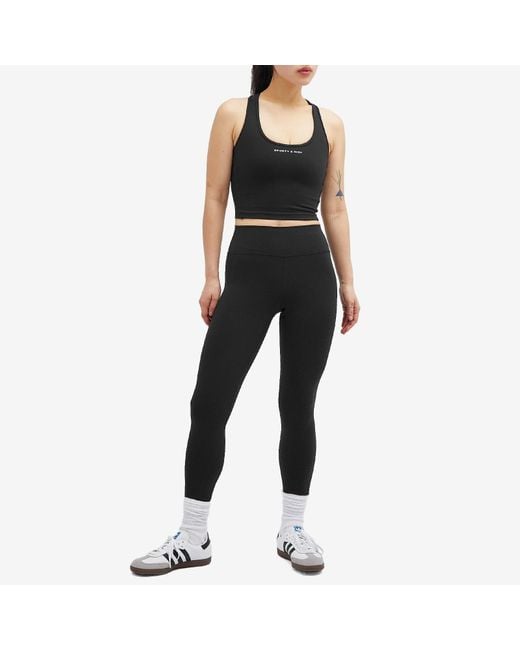 Sporty & Rich Black Sr Bold Sports Cropped Tank