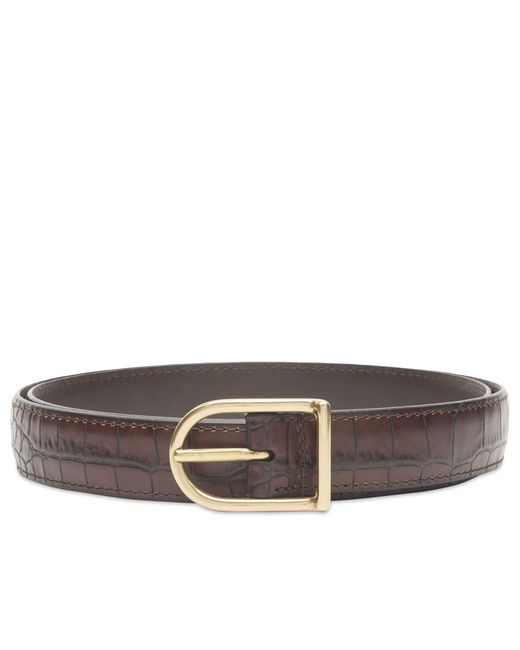 Andersons Brown Andersons Slim Alligator Print Leather Belt for men