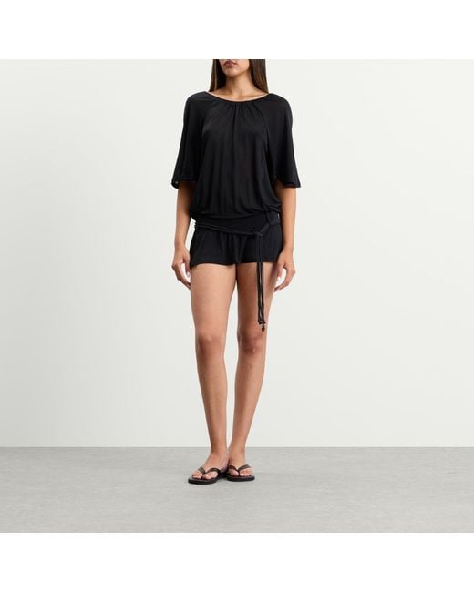 Peachy Den Black Blanche Skort Dress