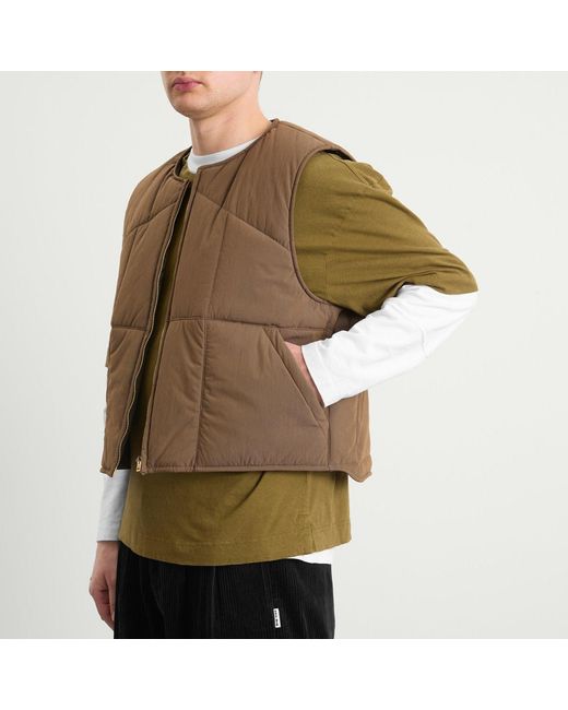 Unlikely Dry Goods Brown Reversible Utility Vest for men