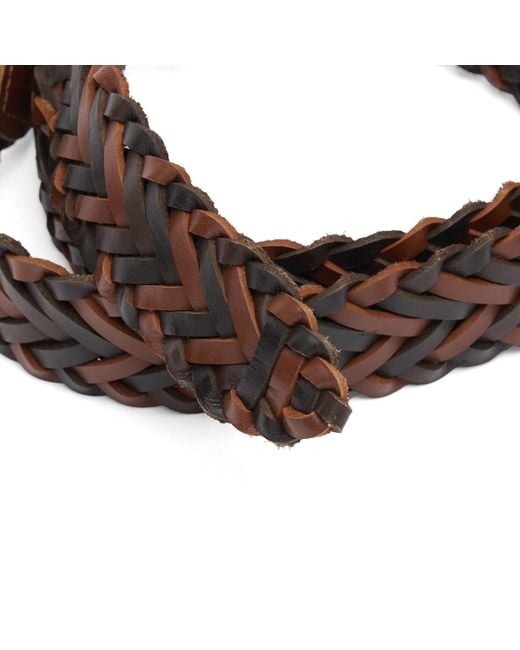 Corridor NYC Brown Braided Leather Belt for men