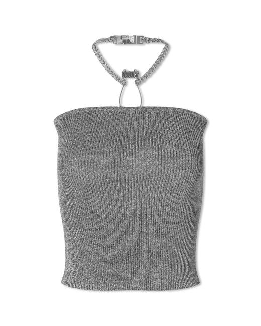 Gcds Gray Hoop Metallic Knit Top