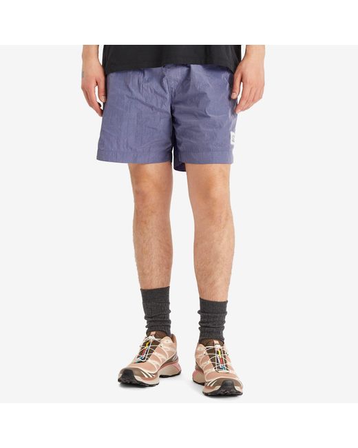 C P Company Blue Chrome-E Logo Swim Shorts for men