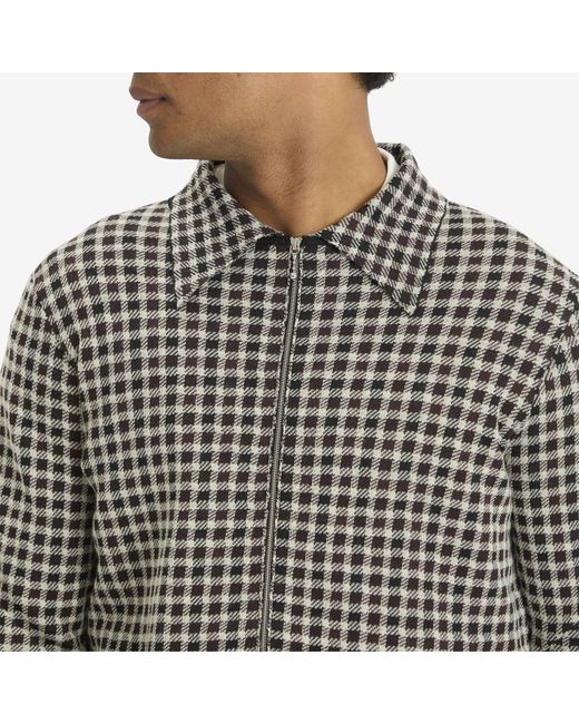 Jil Sander Black Wool Check Zip Through for men