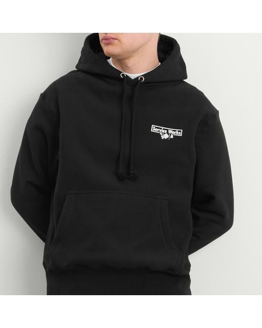 Service Works Black Trademark Hoodie for men