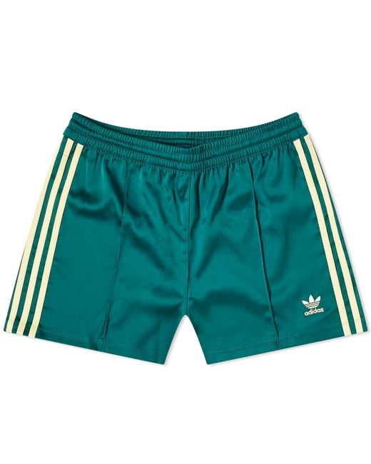 Adidas Green 3 Stripe Satin Short