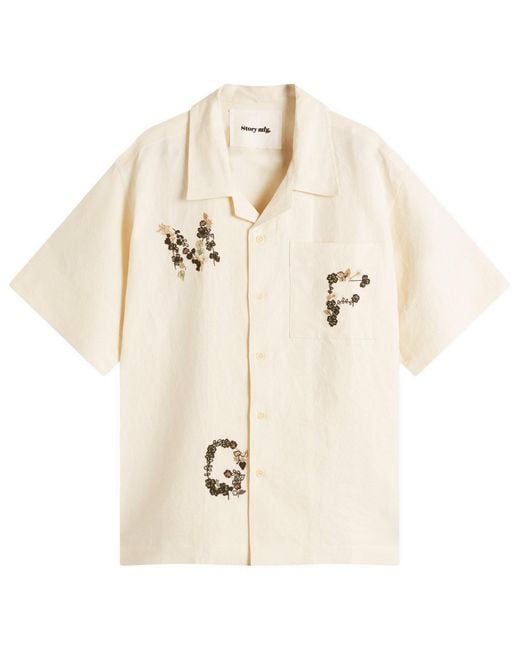 STORY mfg. Natural Embroidered Greetings Shirt for men