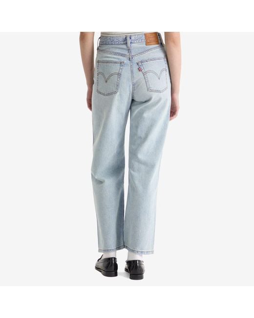 Levi's Blue Ribcage High Rise Straight Leg Jeans