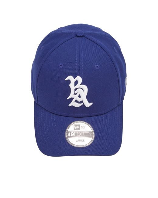A Bathing Ape Blue Baseball Logo New Era 49Forty Cap for men