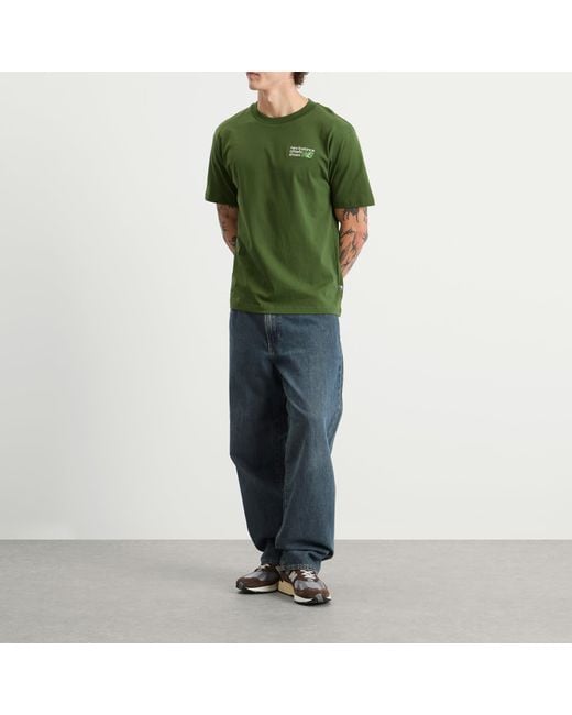 New Balance Green Athletics Premium Logo T-Shirt for men