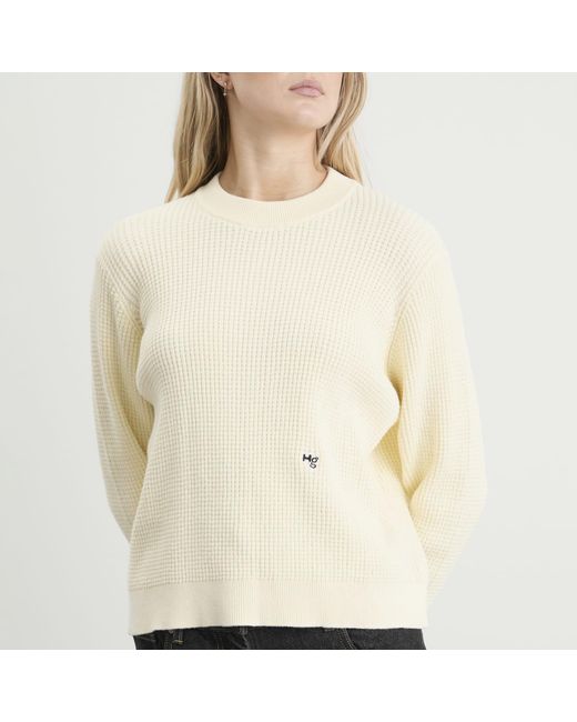 HOMMEGIRLS White Waffle Knit Pullover