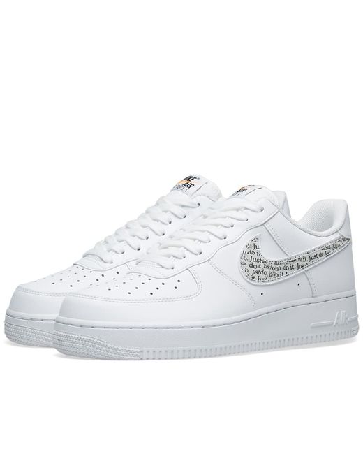 Nike Air Force 1 '07 Lv8 Just Do It Sneaker in White for Men | Lyst