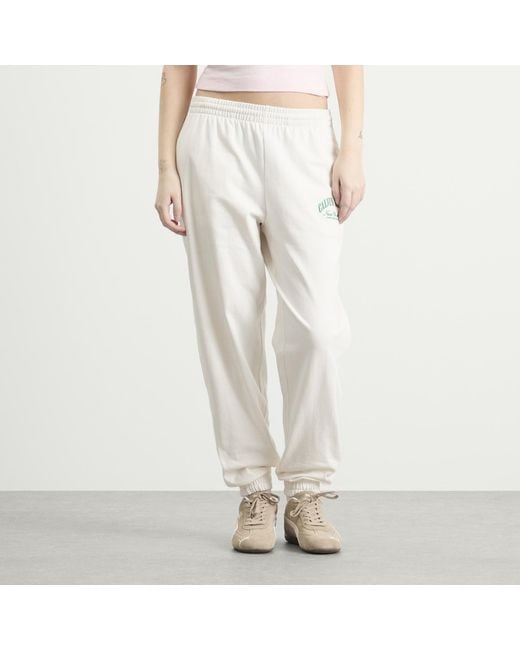 Calvin Klein White Logo Cotton Jersey Jogger
