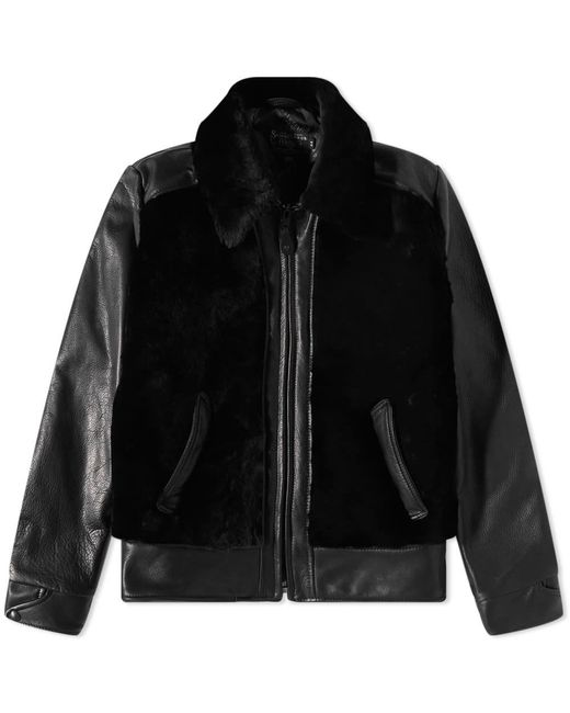 MASTERMIND WORLD Leather Mastermind X Schotts Grizzly Jacket in Black ...