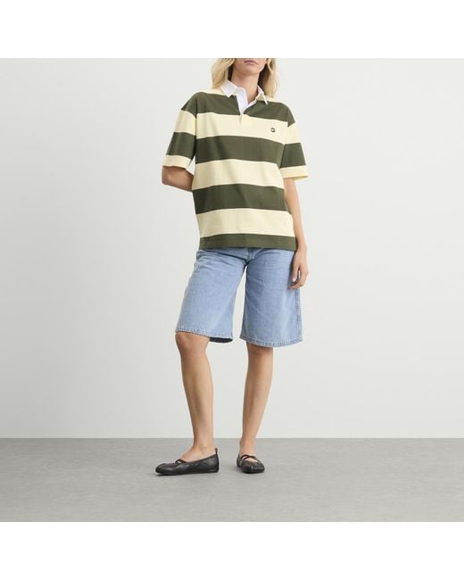 Coperni Green Striped Polo Top