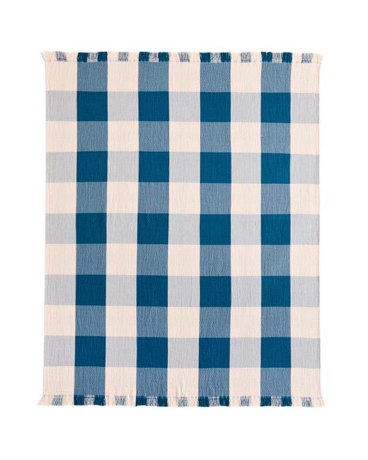 Pendleton Blue Fringed Cotton Throw