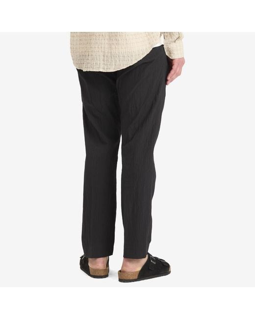 NN07 Gray Bill Pleated Seersucker Trousers for men