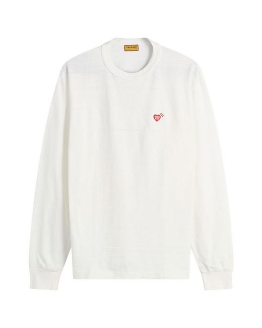 Human Made White Polar Bear Graphic Longsleeve T-Shirt for men
