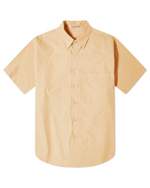 Auralee Natural Washed Finx Short Sleeve Shirt Light for men
