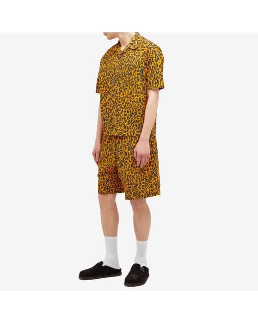 Palm Angels Yellow Leopard Vacation Shirt for men