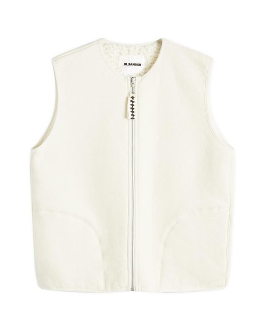 Jil Sander Natural Jil Sander Plus Reversible Sherpa Vest for men