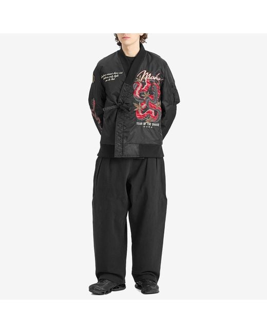 Maharishi Black Year Of The Snake Ma-1 Kimono Jacket for men